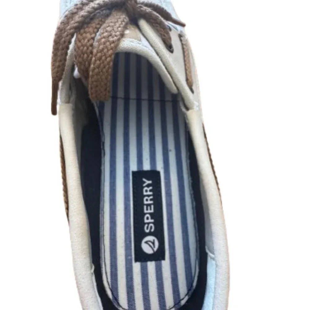 Sperry tan boat shoe original 2-eye model tan & beige canvas, Size 9 Tan New